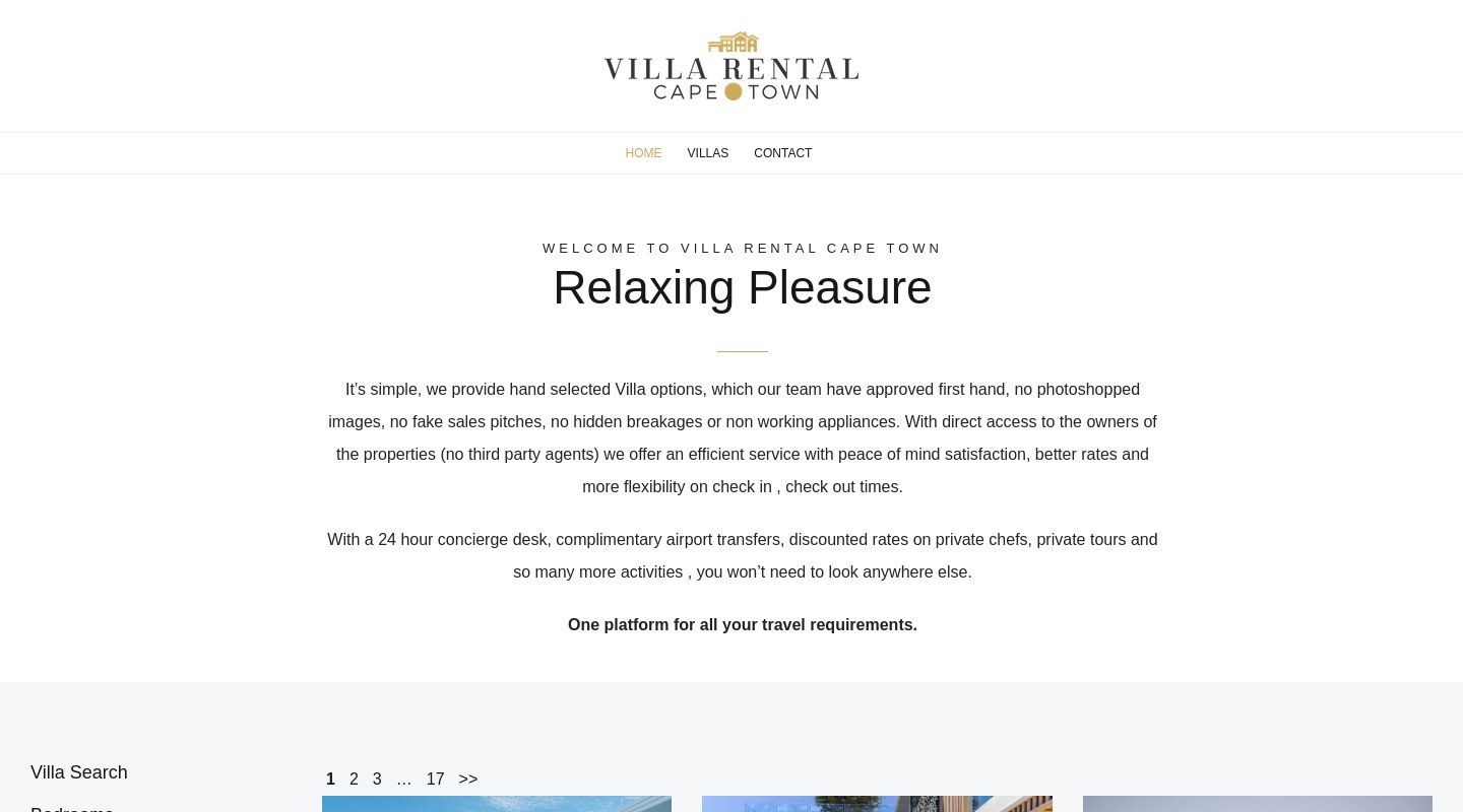 Villa Rental Cape Town