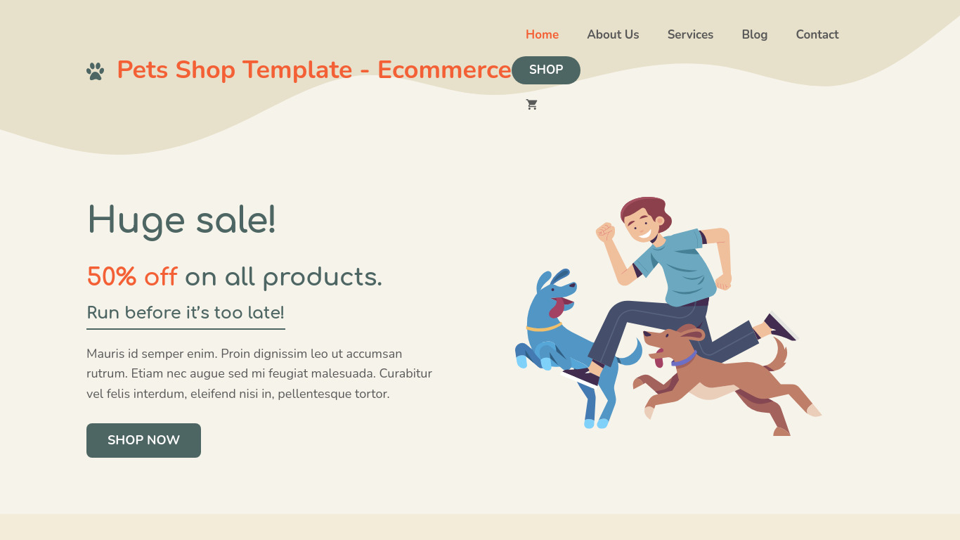 Pets Shop Template - Ecommerce