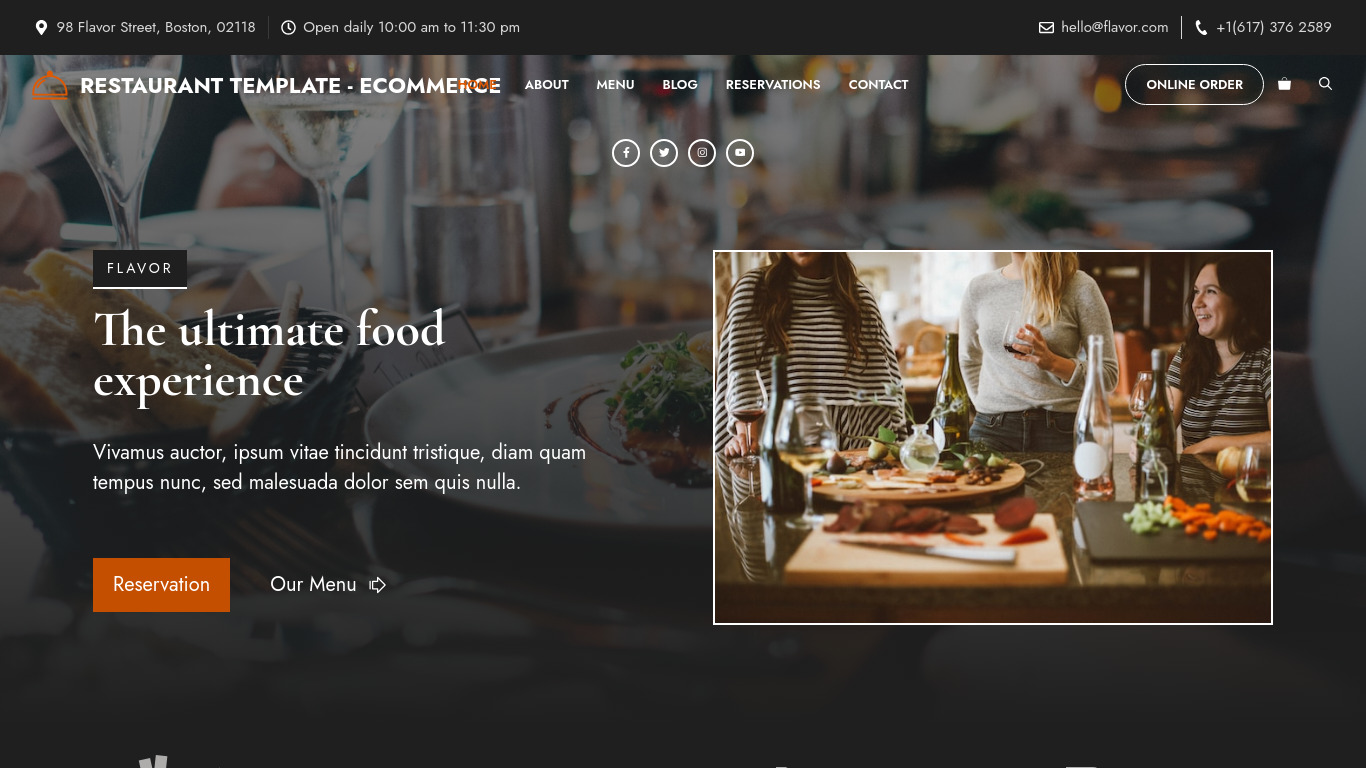 Restaurant Template - Ecommerce